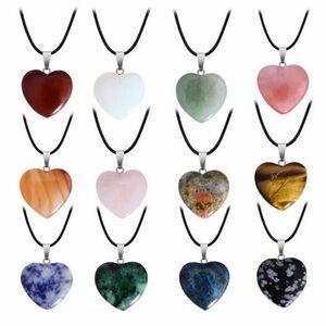 Heart Stone Necklace 4pcs Pendants ...